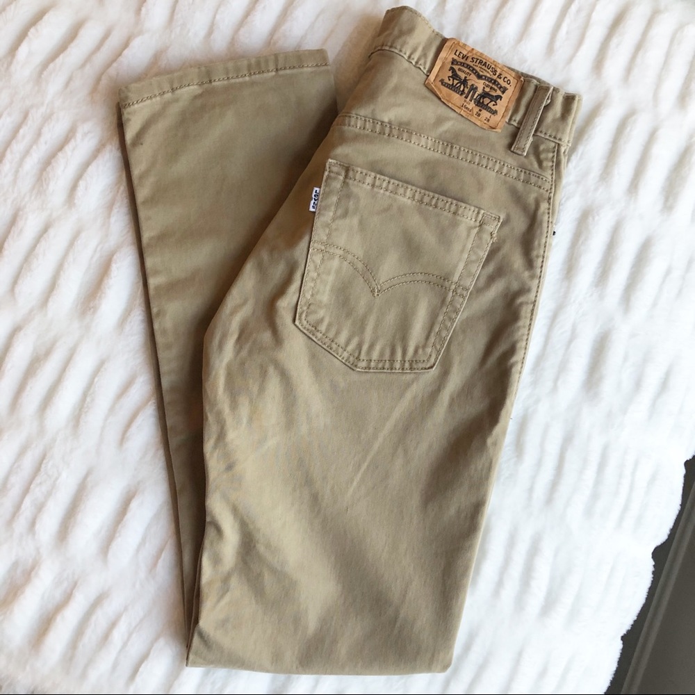Levi’s 511 Boys Slim Khaki Tan Jeans Pants - Size 16 Regular - 28x28